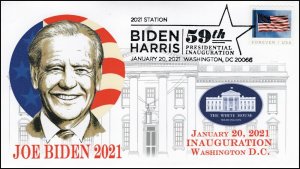 21-013, 2021, Presidential Inauguration, Event Cover, Pictorial Postmark, Biden