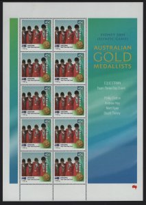 AUSTRALIA, 1878, MNH, SHEET OF 10,2000,  AUSTRALIAN GOLD MEDALISTS 2000 OLYMPICS