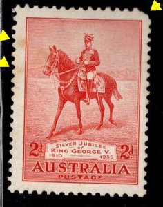 Australia Scott 152 MH* 1935 KGV  Jubilee  rounded corner few light tone spots