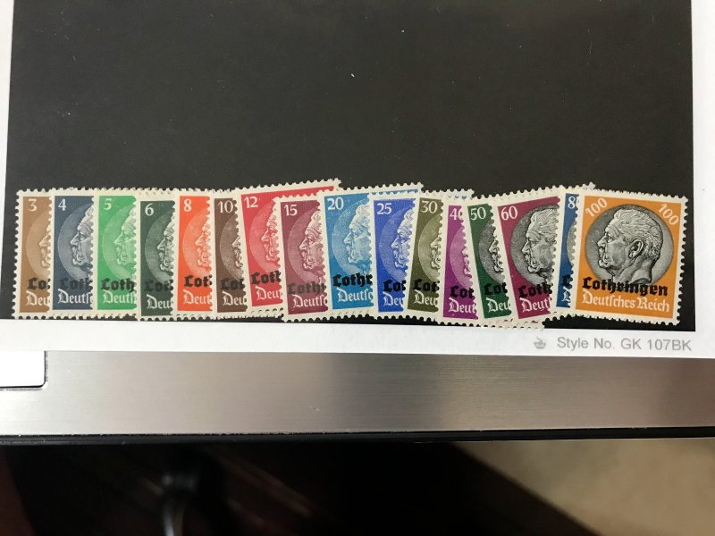 France Scott #N43-58 VF Unused 1940 Lorraine Occupation Overprint KS Philatelics