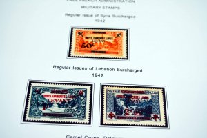 COLOR PRINTED FRENCH SYRIA 1916-1946 STAMP ALBUM PAGES (56 illustrated pages)