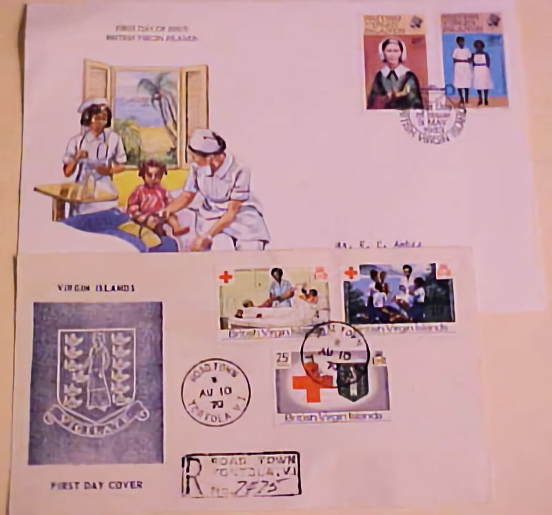 VIRGIN ISLANDS FDC NURSING 1970,1983