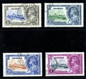 Mauritius 1935 KGV Silver Jubilee set complete VFU. SG 245-248. Sc 204-207.