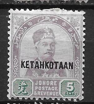 Malaya Johore 34a Sultan single MH