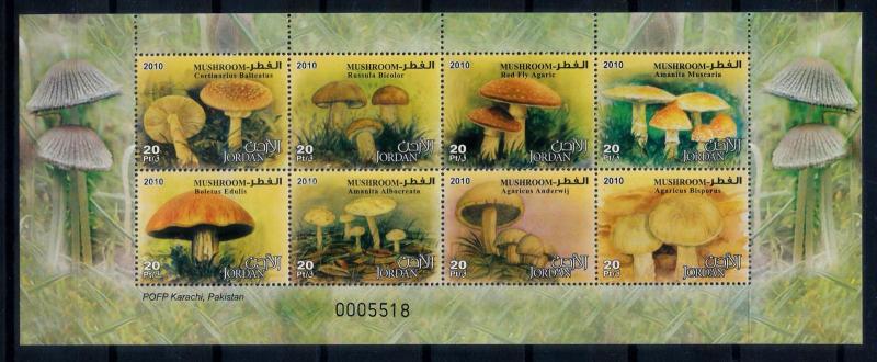 [68966] Jordan 2010 Mushrooms Pilze Champignons Sheet folded once MNH