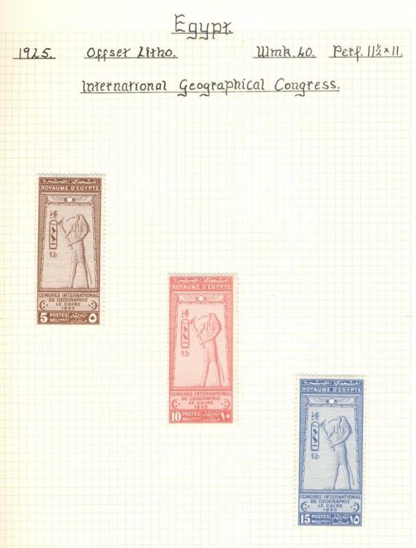 EGYPT Collection 1866-1952 on quadrille pages, Mint & Used, Scott $1,563.00