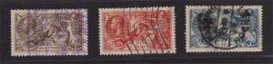 Great Britain 1918 KGV sea horse SG 415a,451,417 FU