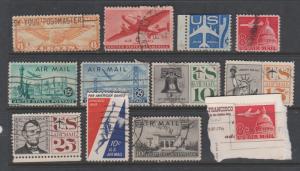 USA Airmail Selection x 12 Used