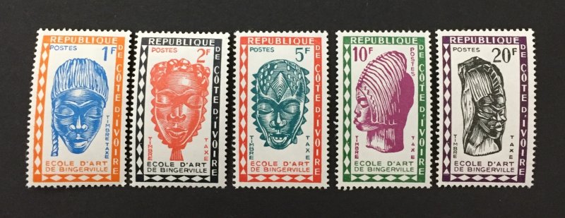 Ivory Coast 1962 #J24-8, Masks, MNH.