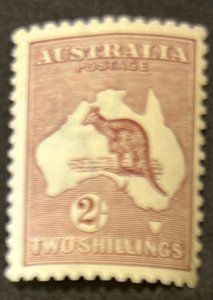 AUSTRALIA  Sc. 52  2 shilling brown M, NH, OG,  VF, WMK 10.  Cv. $500