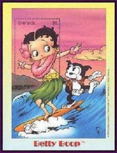 Grenada 2000 - Betty Boop - Hawaii - Souvenir Stamp Sheet - Scott #3067 - MNH