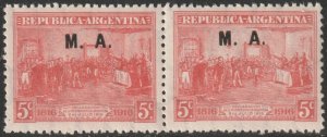 Argentina 1916 Sc OD9 official pair MNH**
