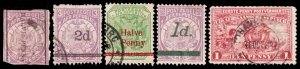 Transvaal Scott 140-141, 162-163, 165 (1885-95) Used G-F, CV $19.55 C