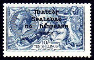 1922 Thom 10/- with re-touch to 0 in 10 and perfect S