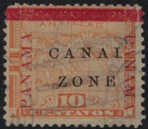 MALACK Canal Zone 13 F/VF, BROKEN L, RARE! ww1924