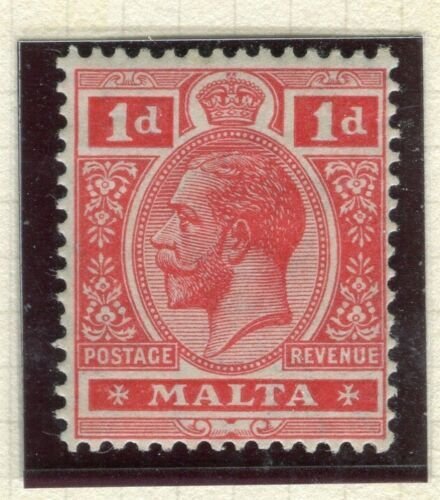 MALTA; 1914 early GV issue fine Mint hinged Shade of 1d. value 