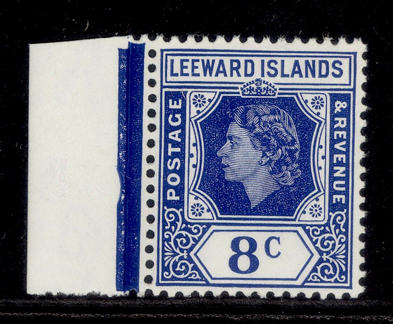 LEEWARD ISLANDS QEII SG133, 8c ultramarine, NH MINT.