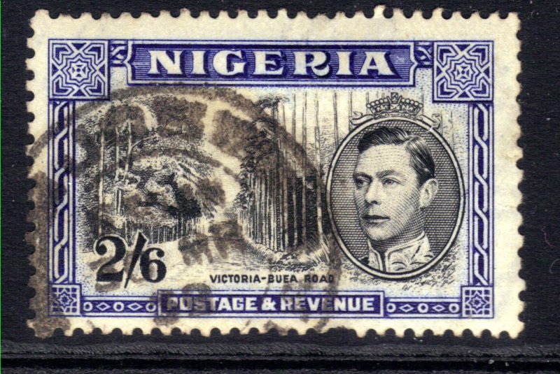 Nigeria 1949 KGV1 2/-6d Black & Blue used SG 58 perfs 13 x 11 1/2( L384 )