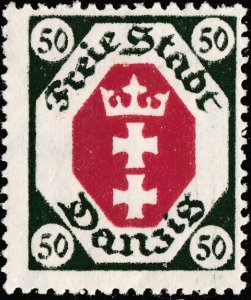 DANZIG - 1921 - Mi.79 50pf blackish green & carmine-red - Mint Hinged*