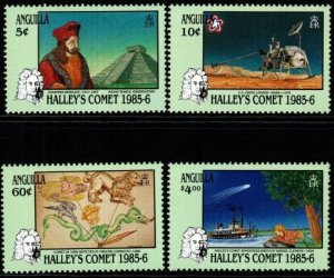 ANGUILLA SG701/4 1986 APPEARENCE OF HALLEYS COMET MNH