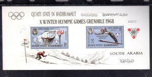 SOUTH ARABIA 1968 OLYMPIC GAMES MINT VF NH O.G S/S2 (11SOAR))