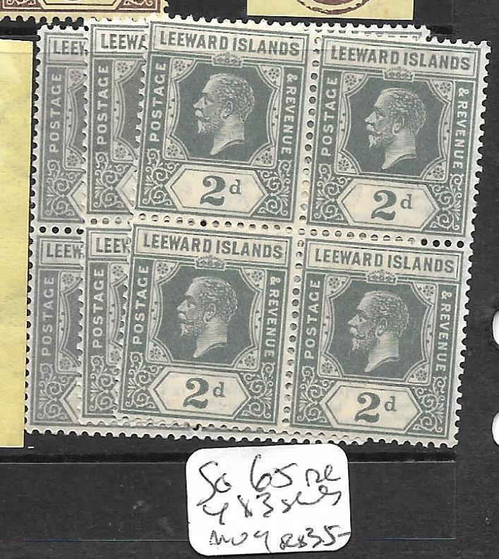 LEEWARD ISLANDS  (PP0105B) KGV  2D  SG SG 65  3 X BL OF 4  MOG