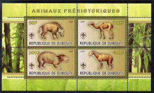 Djibouti 2009 Prehistoric Animals with Scout Logo #1 perf...