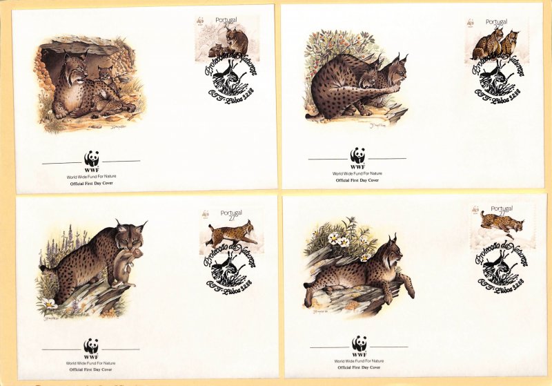 Portugal WWF World Wild Fund for Nature FDC stamps bobcat wild cats