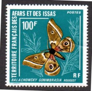 FRANCE AFARS 398 MNH SCV $7.00 BIN $4.25 BUTTERFLY