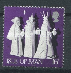 Isle of Man Sc#488 Used, 16p pur & sil, Christmas 1991: Paper Sculptures (1991)