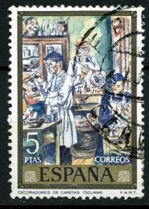Spain 1972 Scott 1708 used - 5p Solana painting, Mask makers