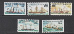 Central Africa # 638-642, Sailing Ships, Mint  NH, 1/2 Cat