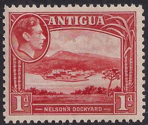 Antigua 1938 - 51 KGV1 1d Scarlet Nelsons Dockyard Umm SG 99 ( K1062 )