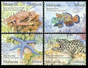 *FREE SHIP Malaysia Underwater Life 2012 Fish Marine Coral Shell (stamp) MNH