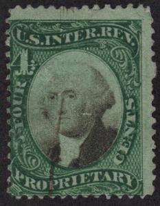 RB4a 4¢ Proprietary Stamp (1874) Used/Crease