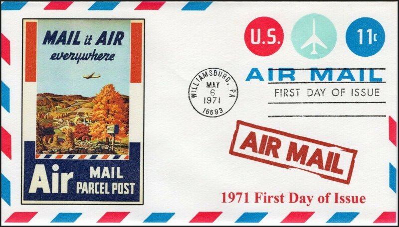 AO-UC43, 1971 Air Mail,  Add-on Cover, New York NY, First Day Cover, SC UC43,