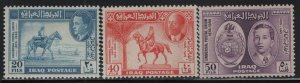 IRAQ, 130-132, MINT HINGED, 1949, POST RIDER & KING GHAZI
