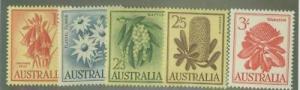 Australia 1959 flowers sg322-4 & 325-6 MNH