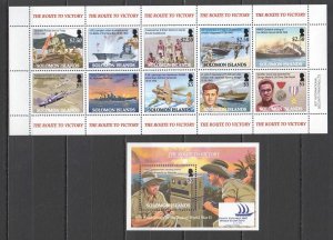 B0997 Solomon Islands World War Ii Wwii The Route To Victory 1Kb+1Bl Mnh