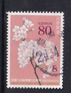 Japan  #3413g  used  2012 cherry blossom centennial  80y