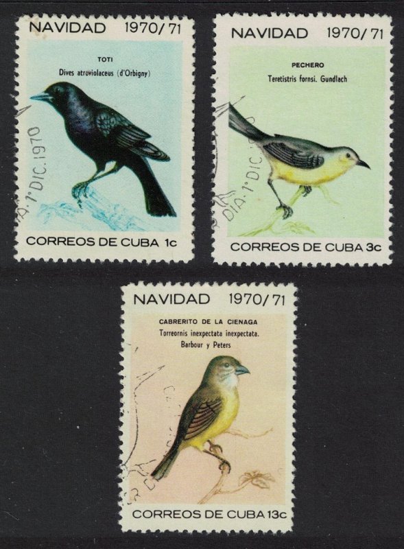 Caribic Blackbird Tody Christmas Birds 3v 1970 CTO SG#1810-1812