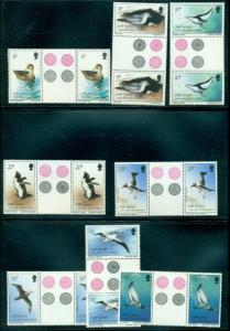 SOUTH GEORGIA #109-23 Complete set, Birds, Gutter pairs, og, NH, VF, Scott $80.