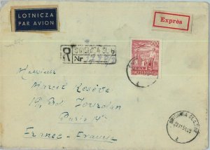 95441 - POLAND - POSTAL HISTORY - GROSZY Overprinted SINGLE stamp on COVER 1951-