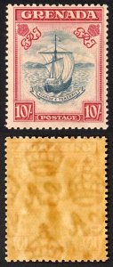 Grenada SG163 10/- (Narrow) Perf 12 x 13 M/Mint (brown gum)