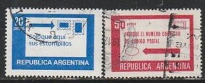 1978 Argentina - Sc 1201-2 - used VF - 2 single - Correct positioning of stamps