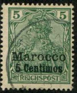 German Offices Morocco SC# 8 o/p'd  5 Centines on Germany light cancel