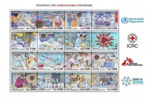 SIERRA LEONE - 2020 - Fight Against Coronavirus-Perf 16v Sheet-Mint Never Hinged