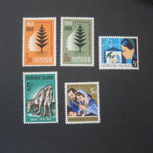 Norfolk Island 1964 Sc 66-70 sets(4) MNH