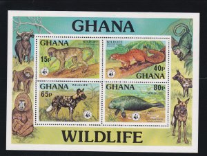 Ghana # # 625, WWF Wildlife, Souvenir Sheet, NH, 1/2 Cat.
