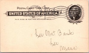 1899 - 1c Bank Card - Chicopee Nat'l Bank - Flag Cancel - Springfield Ms - J1707